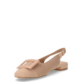 Slingback bassa in tessuto traforato noce | Boscaini Scarpe