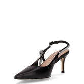 Slingback in ecopelle con tacco nero | Boscaini Scarpe