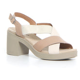 Sandalo con tacco corda platino | Boscaini Scarpe