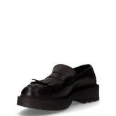 Mocassino in pelle con frangoa nero | Boscaini Scarpe