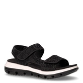 Sandalo sportivo in ecopelle con strass nero | Boscaini Scarpe
