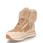 Sneaker in ecopelle con platform beige | Boscaini Scarpe