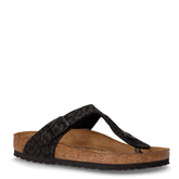 GIzeh ciabatta infradito in pelle nero leopardato | Boscaini Scarpe