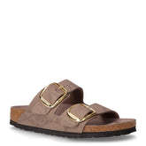 Arizona Big Buckle ciabatta in pelle python grigio taupe | Boscaini Scarpe
