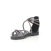 Sandalo con strass nero | Boscaini Scarpe