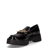 Mocassino in ecopelle con catena nero | Boscaini Scarpe