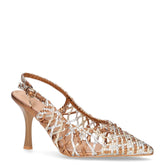 Décolleté slingback a punta in ecopelle oro argento bronzo | Boscaini Scarpe