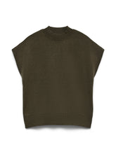 Gilet senza maniche con collo alto in maglia verde scuro | Boscaini Scarpe
