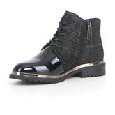 Stivaletto stringato con zip black | Boscaini Scarpe