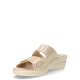 Ciabatta in tessuto con strappi oro | Boscaini Scarpe