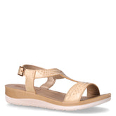 Sandalo in ecopelle con strass sabbia oro | Boscaini Scarpe