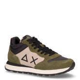 Tom 2.0 Solid Mid sneaker in pelle e tessuto militare scuro - SUN68 | Boscaini Scarpe