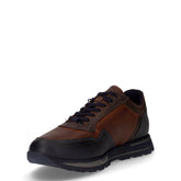 Stringata sportiva in pelle blu arabia | Boscaini Scarpe