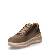 Sneaker in ecopelle con zeppa taupe | Boscaini Scarpe