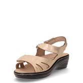 Sandalo in ecopelle con zeppa beige | Boscaini Scarpe
