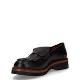 Mocassino in pelle con frangia nero | Boscaini Scarpe