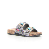 Ciabatta con applicazioni black | Boscaini Scarpe