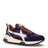Breeze 3 sneaker in pelle e tessuto blu navy | Boscaini Scarpe