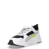 Trinity 2 sneaker in tessuto ed ecopelle bambino bianco nero giallo | Boscaini Scarpe