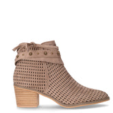 Tronchetto tessuto con zip taupe | Boscaini Scarpe