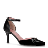 Décolleté in ecopelle con cinturino alla caviglia nero | Boscaini Scarpe