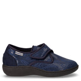 Pantofola in tessuto con strappo blu | Boscaini Scarpe