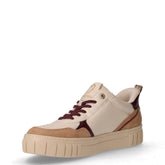 Sneaker in ecopelle e tessuto noce beige | Boscaini Scarpe