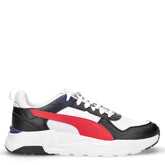 Trinity 2 sneaker in ecopelle e tessuto bianco nero rosso | Boscaini Scarpe