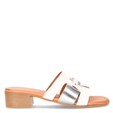 Ciabatta con tacco bianco argento | Boscaini Scarpe