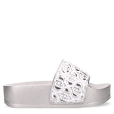 Mykonos 01 ciabatta di gomma con platform silver | Boscaini Scarpe