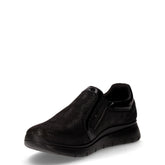 Scarpa sportiva in pelle e tessuto con zip laterale nero | Boscaini Scarpe