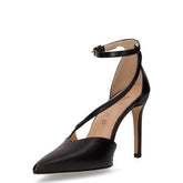 Decollete con tacco a punta in ecopelle nero | Boscaini Scarpe