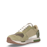 Sneaker in pelle e tessuto verde oliva | Boscaini Scarpe