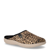 Ciabatta in tessuto con stampa leopardata naturale | Boscaini Scarpe
