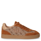 Sneaker in tessuto e pelle cognac beige | Boscaini Scarpe