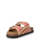 Ciabatta in rafia intrecciata arancione multicolor | Boscaini Scarpe