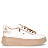 Sneaker con platform e zip laterale in pelle bianco | Boscaini Scarpe