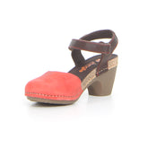 Sandalo con tacco rosso marrone | Boscaini Scarpe