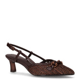 Slingback con tacco in pelle mocca | Boscaini Scarpe