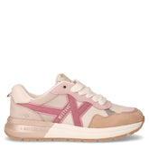 Sneaker in tessuto ed ecopelle crema rosa | Boscaini Scarpe