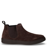 Stivaletto in pelle scamosciata e tessuto marrone | Boscaini Scarpe