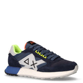 Jaki 2.0 Fluo sneaker in pelle e tessuto navy blu - SUN68 UOMO | Boscaini Scarpe