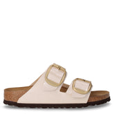 Arizona Big Buckle ciabatta in pelle bianco perla | Boscaini Scarpe
