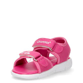 Sandalo in tessuto ed ecopelle bambina fuxia | Boscaini Scarpe