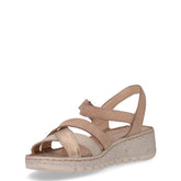 Sandalo con zeppa rosato cuoio | Boscaini Scarpe