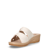 Ciabatta con zeppa in ecopelle bianco | Boscaini Scarpe