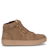 Sneaker alta con zip laterale in pelle scamosciata pepe | Boscaini Scarpe