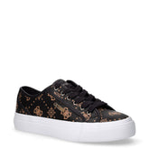 Sneaker in ecopelle con logo all-over nero marrone | Boscaini Scarpe
