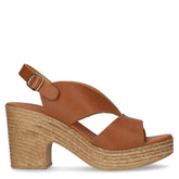 Sandalo con tacco cuoio | Boscaini Scarpe