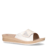 Ciabatta in ecopelle con zeppa bianco | Boscaini Scarpe